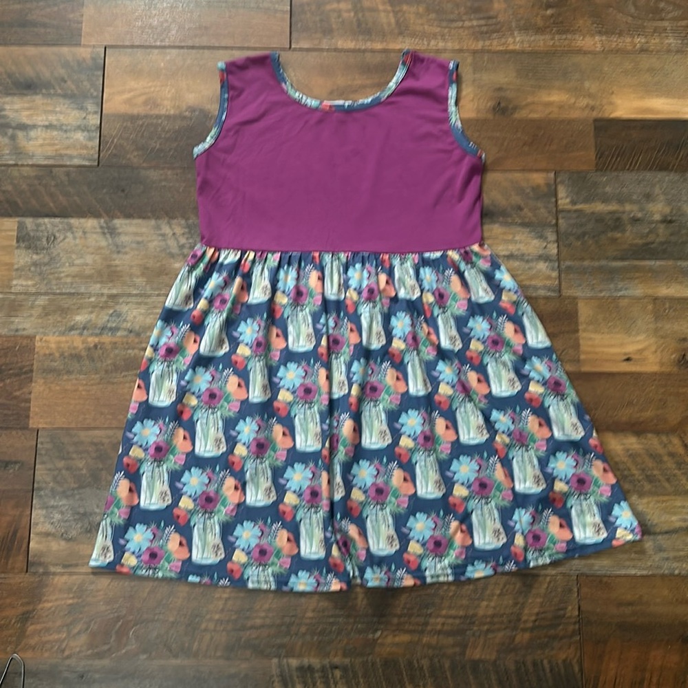 WellieKate purple & floral dress Sz 14-16
